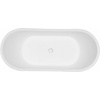 image:imageVRTDS673026 Arcticstone 67 Double Slipper Solid Surface Pedestal Tub with Drain Glossy WhiteMatte WhiteGlossy WhiteMatte Gray