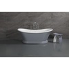 image:imageVRTDS673026 Arcticstone 67 Double Slipper Solid Surface Pedestal Tub with Drain Glossy WhiteMatte WhiteGlossy WhiteMatte Gray