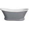 image:imageVRTDS673026 Arcticstone 67 Double Slipper Solid Surface Pedestal Tub with Drain Glossy WhiteMatte WhiteGlossy WhiteMatte Gray