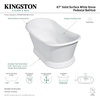 image:imageVRTDS673026 Arcticstone 67 Double Slipper Solid Surface Pedestal Tub with Drain Glossy WhiteMatte WhiteGlossy WhiteMatte White