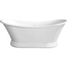 image:imageVRTDS673026 Arcticstone 67 Double Slipper Solid Surface Pedestal Tub with Drain Glossy WhiteMatte WhiteGlossy WhiteMatte White