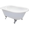 image:imageAqua Eden VCT3D663019NT0 66Inch Cast Iron Roll Top Clawfoot Tub with 338 Inch Wall Drillings WhiteMatte BlackPolished Chrome