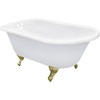 image:imageAqua Eden VCT3D663019NT0 66Inch Cast Iron Roll Top Clawfoot Tub with 338 Inch Wall Drillings WhiteMatte BlackWhiteBrushed Brass