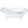 image:imageAqua Eden VCT7DE7232NLW 72Inch Cast Iron Double Ended Clawfoot Tub with 7Inch Faucet Drillings WhiteWhite