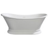 image:imageAqua Eden VRTDS683027 Arcticstone 68Inch Solid Surface Pedestal Tub with Drain Matte WhiteGloss White