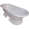 image:imageKingston Brass Aqua Eden VCT7D723224 Cast Iron Double Ended Pedestal Bathtub with 7Inch Centers FaucetDrillings 72Inch White