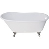 image:imageKingston Brass Aqua Eden VCTND5328NT5 Cast Iron Slipper Clawfoot Bathtub with Oil Rubbed Bronze Feet without Faucet Drillings 53Inch WhiteChrome