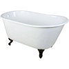 image:imageKingston Brass Aqua Eden VCTND5328NT5 Cast Iron Slipper Clawfoot Bathtub with Oil Rubbed Bronze Feet without Faucet Drillings 53Inch WhiteOil Rubbed Bronze