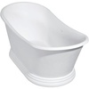image:imageVRTDS673026 Arcticstone 67 Double Slipper Solid Surface Pedestal Tub with Drain Glossy WhiteMatte WhiteGlossy WhiteMatte White