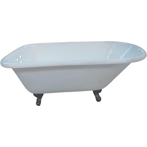 image:imageAqua Eden VCT3D663019NT0 66Inch Cast Iron Roll Top Clawfoot Tub with 338 Inch Wall Drillings WhiteMatte BlackOil Rubbed Bronze