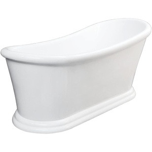 image:imageAqua Eden VTSS672929 67 Acrylic Single Slipper Pedestal Bathtub with Drain Glossy White