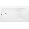 image:imageAqua Eden CVTAP543023L0 54 Acrylic Rectangular 3Wall Alcove Tub with Armrests Left Hand Drain Glossy WhiteMatte BlackGlossy WhiteAntique Brass