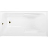 image:imageAqua Eden CVTAP543023L0 54 Acrylic Rectangular 3Wall Alcove Tub with Armrests Left Hand Drain Glossy WhiteMatte BlackGlossy WhiteBrushed Brass