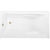 image:imageAqua Eden CVTAP543023L0 54 Acrylic Rectangular 3Wall Alcove Tub with Armrests Left Hand Drain Glossy WhiteMatte BlackGlossy WhitePolished Brass