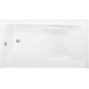 image:imageAqua Eden CVTAP543023L0 54 Acrylic Rectangular 3Wall Alcove Tub with Armrests Left Hand Drain Glossy WhiteMatte BlackGlossy WhitePolished Chrome