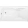 image:imageAqua Eden CVTAP543023L0 54 Acrylic Rectangular 3Wall Alcove Tub with Armrests Left Hand Drain Glossy WhiteMatte BlackGlossy WhitePolished Nickel
