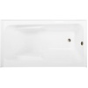 image:imageAqua Eden CVTAP543023R6 54 Acrylic Rectangular 3Wall Alcove Tub with Armrests Right Hand Drain Glossy WhitePolished NickelGlossy WhiteAntique Brass