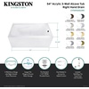 image:imageAqua Eden CVTAP543023R6 54 Acrylic Rectangular 3Wall Alcove Tub with Armrests Right Hand Drain Glossy WhitePolished NickelGlossy WhiteBrushed Brass