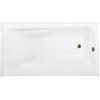 image:imageAqua Eden CVTAP543023R6 54 Acrylic Rectangular 3Wall Alcove Tub with Armrests Right Hand Drain Glossy WhitePolished NickelGlossy WhiteBrushed Brass