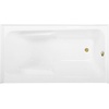 image:imageAqua Eden CVTAP543023R6 54 Acrylic Rectangular 3Wall Alcove Tub with Armrests Right Hand Drain Glossy WhitePolished NickelGlossy WhitePolished Brass