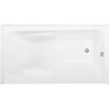 image:imageAqua Eden CVTAP543023R6 54 Acrylic Rectangular 3Wall Alcove Tub with Armrests Right Hand Drain Glossy WhitePolished NickelGlossy WhitePolished Chrome