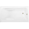 image:imageAqua Eden CVTAP543023R6 54 Acrylic Rectangular 3Wall Alcove Tub with Armrests Right Hand Drain Glossy WhitePolished NickelGlossy WhitePolished Nickel