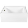 image:imageAqua Eden CVTAP603222L7 60 Acrylic Rectangular 3Wall Alcove Tub Left Hand Drain Glossy WhiteBrushed BrassGlossy WhiteAntique Brass