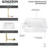 image:imageAqua Eden CVTAP603222L7 60 Acrylic Rectangular 3Wall Alcove Tub Left Hand Drain Glossy WhiteBrushed BrassGlossy WhiteAntique Brass