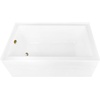 image:imageAqua Eden CVTAP603222L7 60 Acrylic Rectangular 3Wall Alcove Tub Left Hand Drain Glossy WhiteBrushed BrassGlossy WhiteAntique Brass