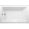 image:imageAqua Eden CVTAP603222L7 60 Acrylic Rectangular 3Wall Alcove Tub Left Hand Drain Glossy WhiteBrushed BrassGlossy WhiteAntique Brass