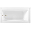 image:imageAqua Eden CVTAP603222L7 60 Acrylic Rectangular 3Wall Alcove Tub Left Hand Drain Glossy WhiteBrushed BrassGlossy WhiteAntique Brass