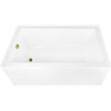image:imageAqua Eden CVTAP603222L7 60 Acrylic Rectangular 3Wall Alcove Tub Left Hand Drain Glossy WhiteBrushed BrassGlossy WhiteBrushed Brass