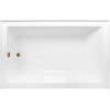 image:imageAqua Eden CVTAP603222L7 60 Acrylic Rectangular 3Wall Alcove Tub Left Hand Drain Glossy WhiteBrushed BrassGlossy WhiteBrushed Brass