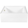 image:imageAqua Eden CVTAP603222L7 60 Acrylic Rectangular 3Wall Alcove Tub Left Hand Drain Glossy WhiteBrushed BrassGlossy WhiteBrushed Brass