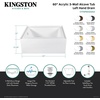 image:imageAqua Eden CVTAP603222L7 60 Acrylic Rectangular 3Wall Alcove Tub Left Hand Drain Glossy WhiteBrushed BrassGlossy WhiteBrushed Brass