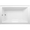 image:imageAqua Eden CVTAP603222L7 60 Acrylic Rectangular 3Wall Alcove Tub Left Hand Drain Glossy WhiteBrushed BrassGlossy WhiteBrushed Nickel