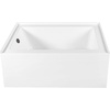 image:imageAqua Eden CVTAP603222L7 60 Acrylic Rectangular 3Wall Alcove Tub Left Hand Drain Glossy WhiteBrushed BrassGlossy WhiteOil Rubbed Bronze