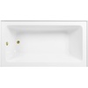 image:imageAqua Eden CVTAP603222L7 60 Acrylic Rectangular 3Wall Alcove Tub Left Hand Drain Glossy WhiteBrushed BrassGlossy WhitePolished Brass