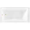 image:imageAqua Eden CVTAP603222L7 60 Acrylic Rectangular 3Wall Alcove Tub Left Hand Drain Glossy WhiteBrushed BrassGlossy WhitePolished Brass