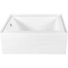 image:imageAqua Eden CVTAP603222L7 60 Acrylic Rectangular 3Wall Alcove Tub Left Hand Drain Glossy WhiteBrushed BrassGlossy WhitePolished Brass