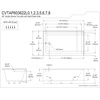 image:imageAqua Eden CVTAP603222L7 60 Acrylic Rectangular 3Wall Alcove Tub Left Hand Drain Glossy WhiteBrushed BrassGlossy WhitePolished Chrome