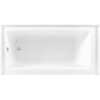 image:imageAqua Eden CVTAP603222L7 60 Acrylic Rectangular 3Wall Alcove Tub Left Hand Drain Glossy WhiteBrushed BrassGlossy WhitePolished Chrome