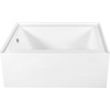 image:imageAqua Eden CVTAP603222L7 60 Acrylic Rectangular 3Wall Alcove Tub Left Hand Drain Glossy WhiteBrushed BrassGlossy WhitePolished Chrome