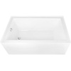 image:imageAqua Eden CVTAP603222L7 60 Acrylic Rectangular 3Wall Alcove Tub Left Hand Drain Glossy WhiteBrushed BrassGlossy WhitePolished Chrome