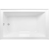 image:imageAqua Eden CVTAP603222L7 60 Acrylic Rectangular 3Wall Alcove Tub Left Hand Drain Glossy WhiteBrushed BrassGlossy WhitePolished Chrome