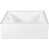 image:imageAqua Eden CVTAP603222L7 60 Acrylic Rectangular 3Wall Alcove Tub Left Hand Drain Glossy WhiteBrushed BrassGlossy WhitePolished Nickel