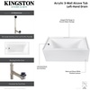image:imageAqua Eden CVTAP603222L7 60 Acrylic Rectangular 3Wall Alcove Tub Left Hand Drain Glossy WhiteBrushed BrassGlossy WhitePolished Nickel