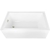 image:imageAqua Eden CVTAP603222L7 60 Acrylic Rectangular 3Wall Alcove Tub Left Hand Drain Glossy WhiteBrushed BrassGlossy WhitePolished Nickel