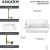 image:imageAqua Eden CVTAP663222L6 66 Acrylic Rectangular 3Wall Alcove Tub Left Hand Drain Glossy WhitePolished NickelGlossy WhiteBrushed Brass