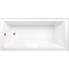 image:imageAqua Eden CVTAP663222L6 66 Acrylic Rectangular 3Wall Alcove Tub Left Hand Drain Glossy WhitePolished NickelGlossy WhiteBrushed Brass